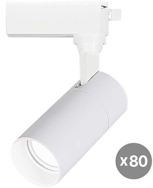 라인라이팅 LED 샤인 원통 COB 스포트 레일조명 화이트 20W, 80개, 주광(흰빛)