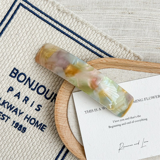 헤어퀸 단발머리 반머리핀 자동핀 헤어핀 사각 고급 반묶음 머리핀 10cm