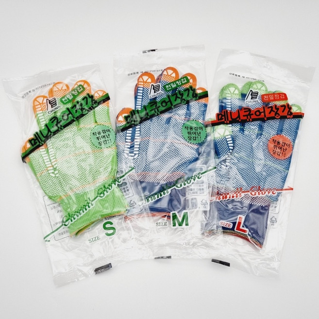 천일장갑 메니큐어장갑 S M L / 국산 착용감 좋은 포장 작업 분갈이 미끄럼방지, 1개