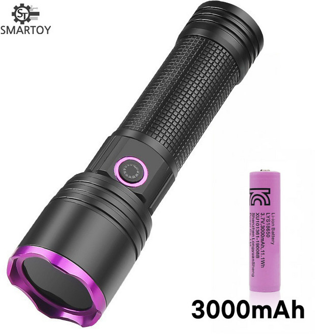 스마토이 충전식 UV 랜턴 라이트 365nm 축광 경화 형광 (3000mAh 배터리 포함), 1개