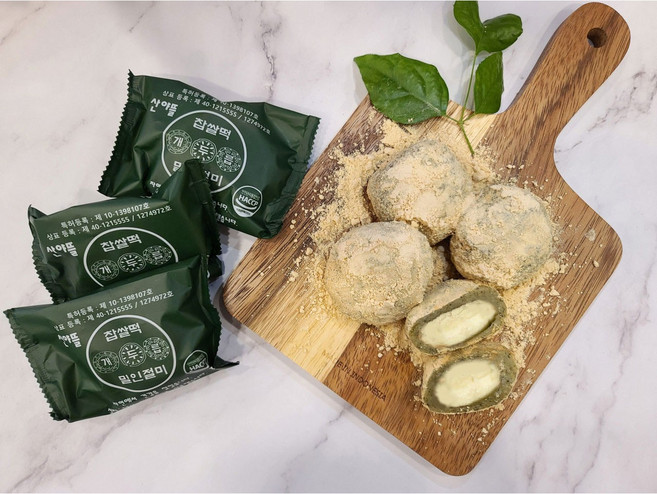 산야뜰 강릉 특산물 개두릅찹쌀떡(1box 8개입)2박스 개별포장 강릉 여행 선물용, 70g