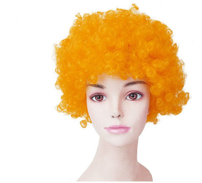 파티로 뽀글이가발 파마머리 노래방 코믹 아줌마 가발, 오렌지