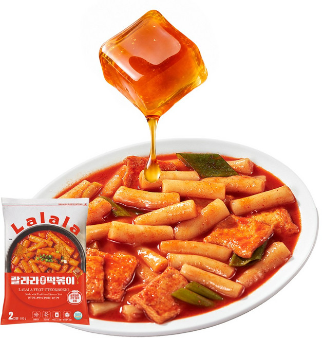밀키트 떡볶이 랄라라 갱엿 떡볶이 2인분 갱엿 을 넣어 만든 한국 전통의 깊은 단맛 보통매운맛 510g 1개