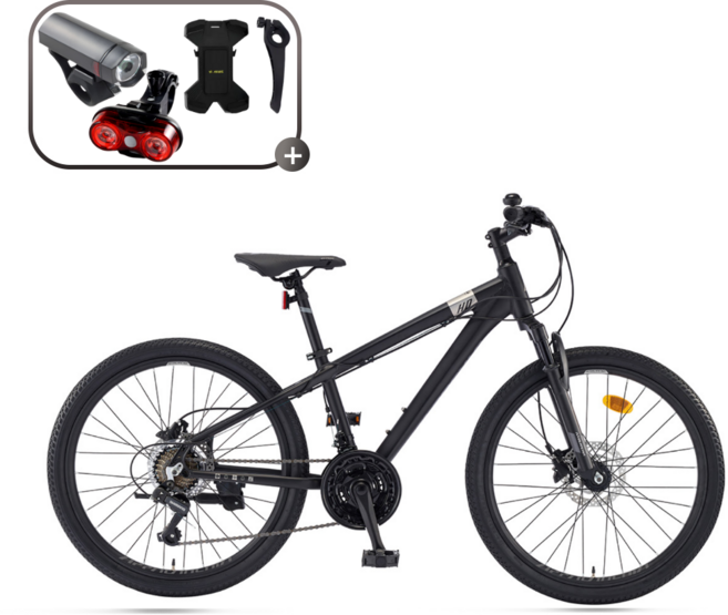 2026 삼천리 24 아팔란치아 M JR HD 자전거 주니어 알루미늄 자전거 21단 변속, 1개, 164cm, 블랙(무광/99%조립)