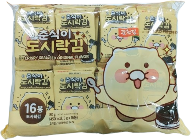 광천김 춘식이 도시락김, 1개, 80g