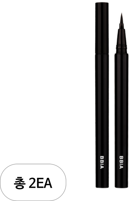 삐아 라스트 펜 아이라이너, 01 샤픈블랙, 2개