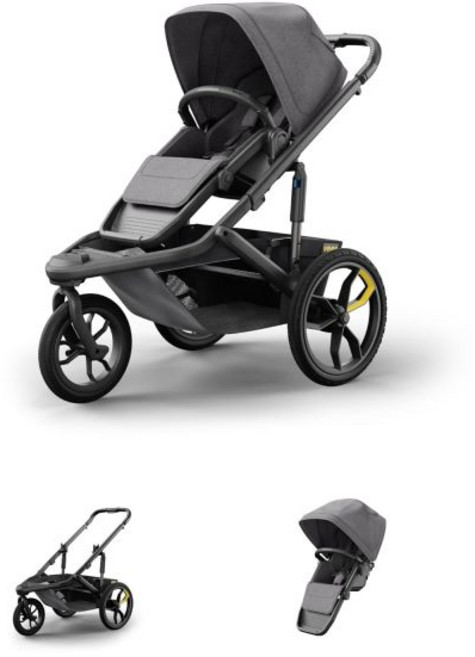 비어 스위치조그 조깅 유모차 스위치백 시트가 있는 3바퀴 전천후 충격 흡수 내구성 조작 용이 접이식 모든 주요 카시트와 호환 가능 어댑터 별매, 비어 스위치조그 조깅 유모차 | 스위치백 시트가 있는