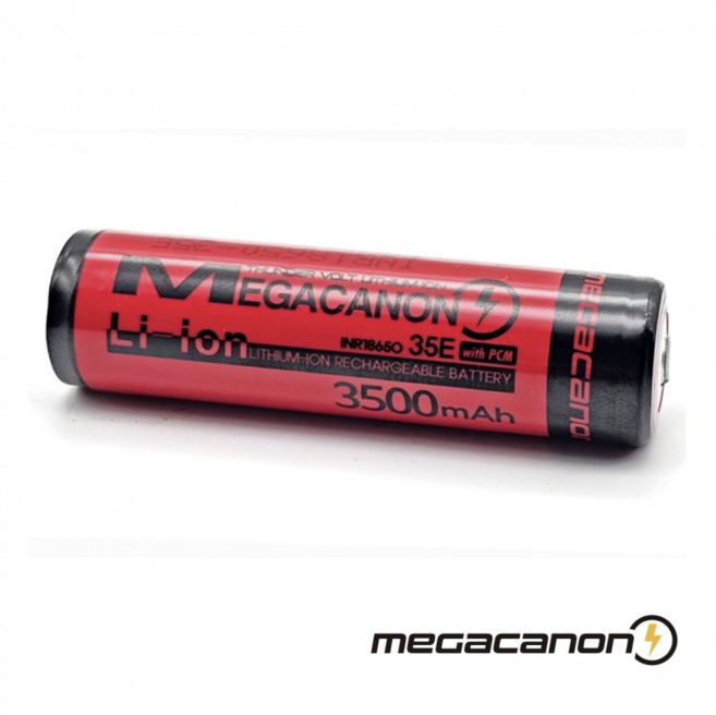 메가캐논 18650 보호회로 충전지 3500mAh 레드, 8개입, 1세트