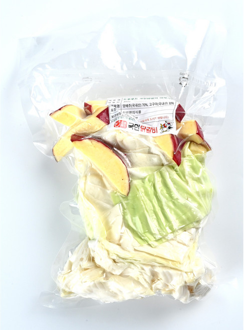 춘천 국민닭갈비 택배 밀키트 캠핑요리 음식 [양배추+고구마] 야채사리 350g, 1개