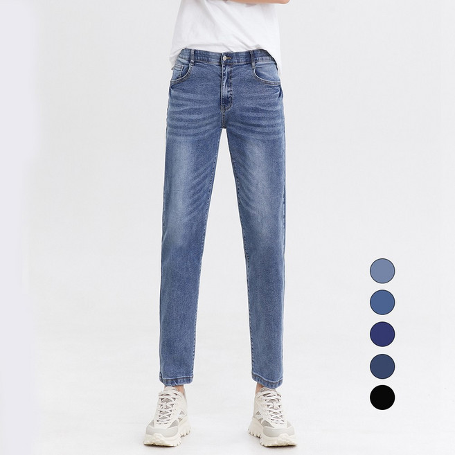 엘블로썸 남자 쫀쫀스판 히든밴드 크롭(9부) 세미배기 청바지 YKK 지퍼사용