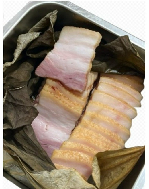 배나무골 연잎향긋한 연잎삼겹살 통삼겹슬라이스 전자레인지4분조리, 3개, 400g