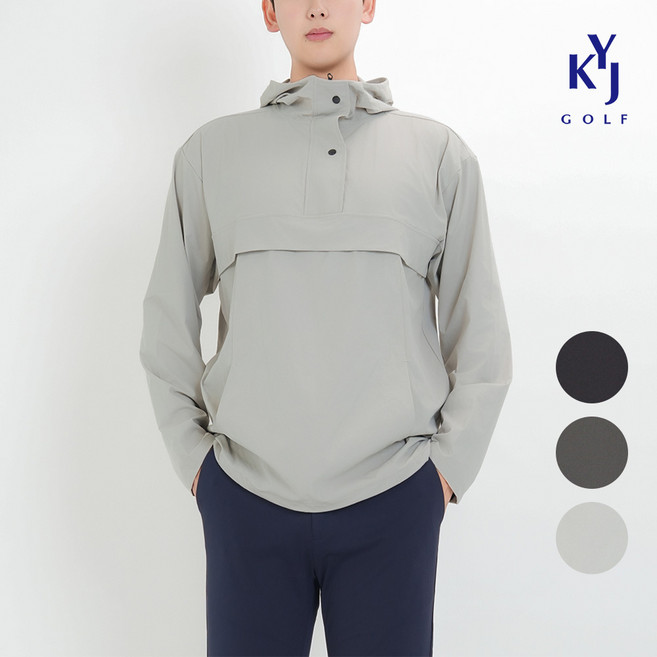 [김영주골프] 남성 후디 윈드컷 우븐 스판 골프 아노락 후드점퍼 KOSMJP01