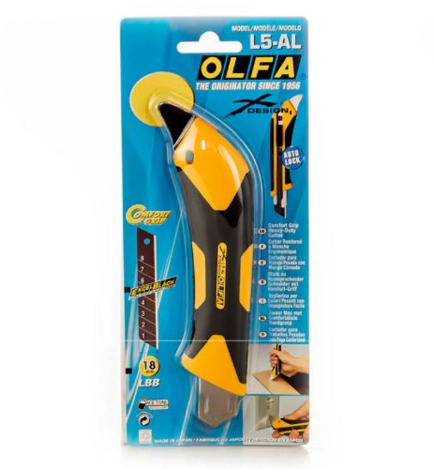 OLFA 美工刀 舒適握把 自動鎖定, L-5, 1個