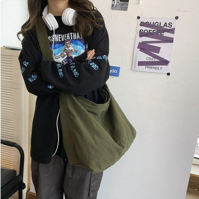 쿠두 남여공용 대학생 캔버스 크로스백 숄더백 보부상가방 3color