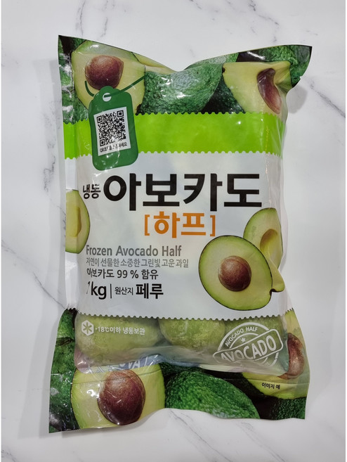 아보카도 하프 1kg 냉동아보카도 냉동과일, 1개