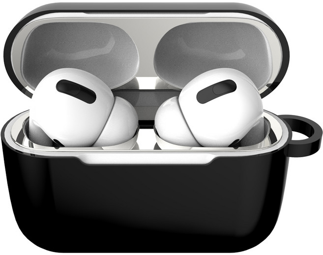 로랜택 에어팟 철가루 방지 부착 스티커 2매입, 에어팟 프로3세대, 실버, 1세트