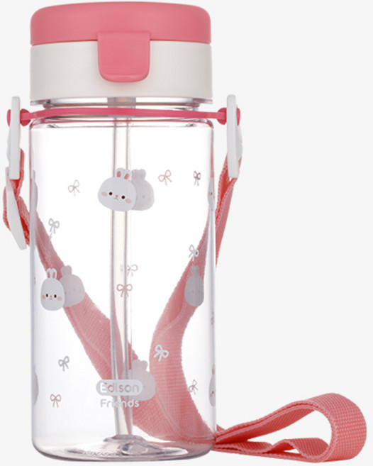 에디슨 에코젠 빨대컵+아이맞춤 4종세트, 1세트, 빨대컵,스푼,젓가락,포크,케이스, 흰토끼 빨대컵 EF1875+4종세트 EF1172