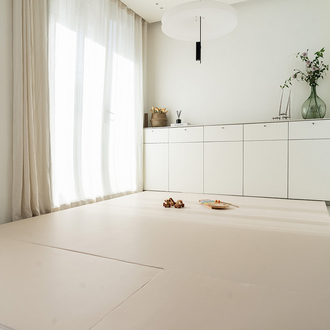 리포소홈 층간소음 안심 폴더매트 빅매트 아기 유아 거실 놀이방 빅사이즈 매트, 크림베이지