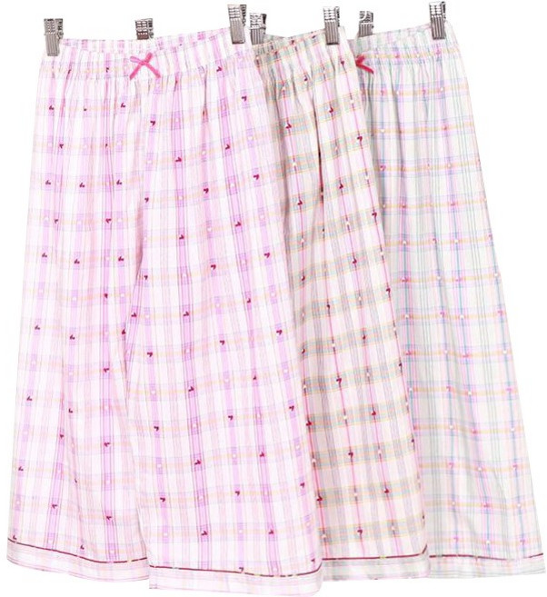 국산 스트라이프 40수 순면 파자마 8부 랜덤 3종세트 여성용