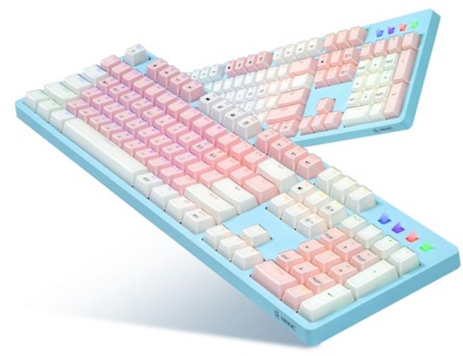 마이크로닉스 EX580 크리스탈 광축 기계식키보드, 블루 & 화이트, 제조사축