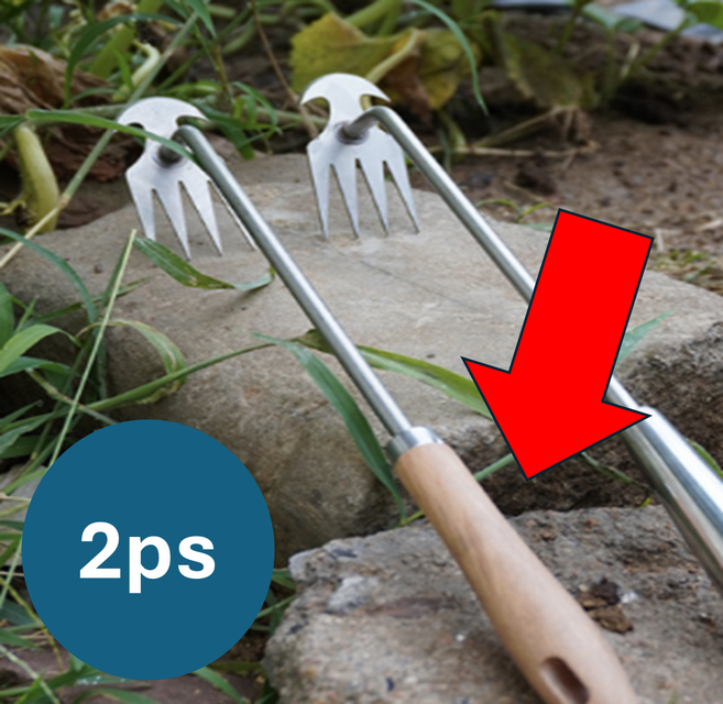 리빙아울렛 잡초제거 나무 손잡이 호미, 2개