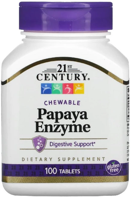 21세기센트리 파파야 효소 츄어블 Papaya Enzyme Chewable 100정, 1개 - 쿠팡