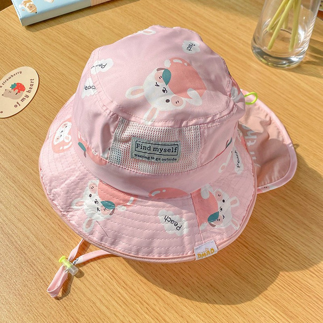 寶寶遮陽漁夫帽 可愛恐龍圖案 可調節鬆緊 適合頭圍46-49cm