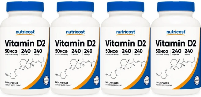 뉴트리코스트 비타민 D2 50mcg, 4개, 240정 - 쿠팡