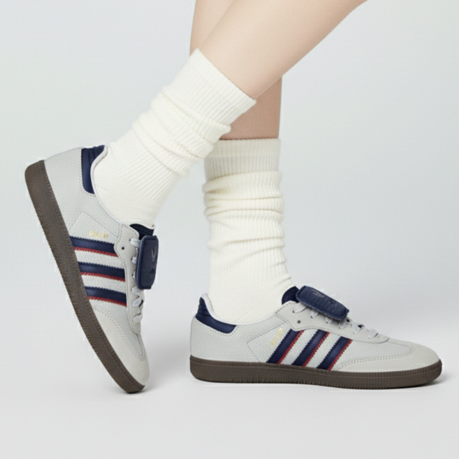 아디다스 삼바 여성용 스니커즈 운동화 레트로 데일리 캐주얼 화이트 블루 신발클리너제공