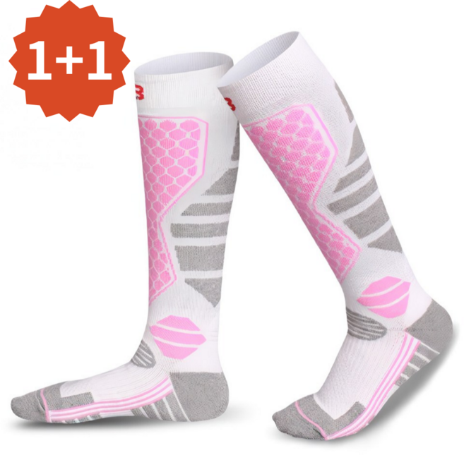 오스피셔스 스노우보드 스키 양말, 핑크, 2개