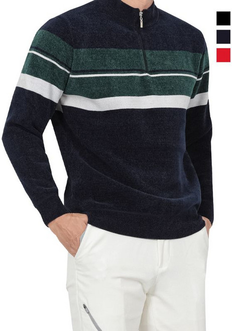 제로골프 베네스트 남성 골프 기모 니트 반집업 티셔츠 Model No N2-4G004