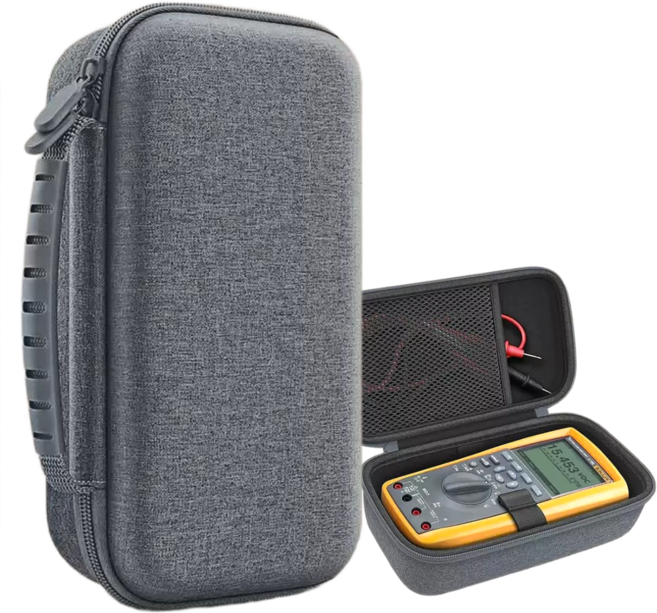 (멀티미터 비매품)FLUKE 멀티미터 휴대용 케이스 측정기 고급 하드쉘 충격 방지 멀티 파우치 플루크 EVA 산업용 융 F287C F289C F1503 F1508, 1개, 그레이
