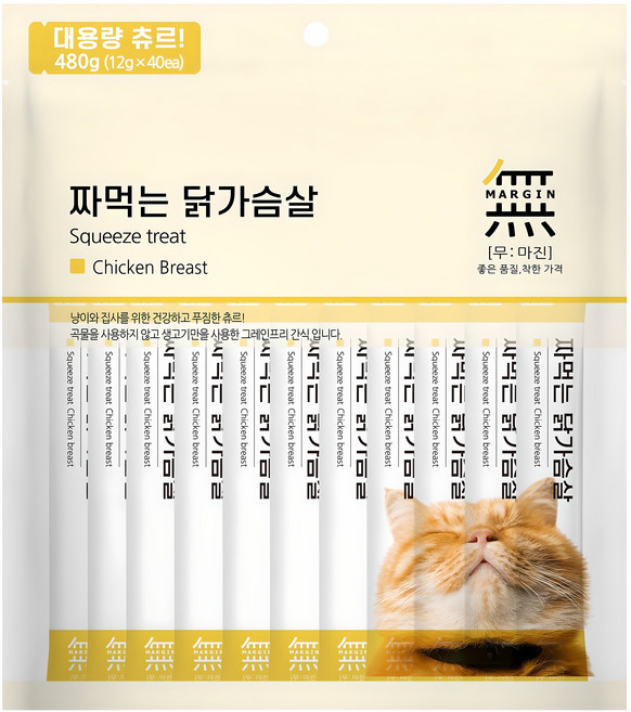 무마진 고양이 짜먹는 간식 40p, 닭가슴살, 480g, 1개