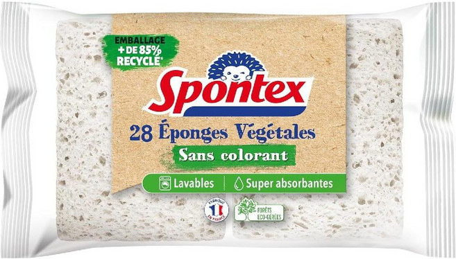 Spontex 스폰텍스 스펀지 식물성무색 총 28개입