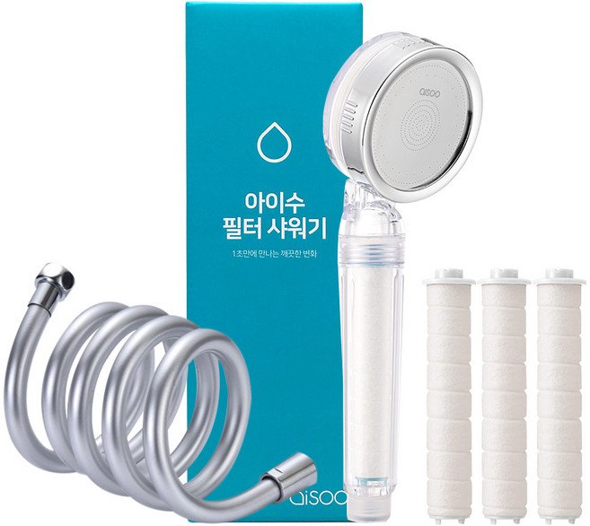 아이수 샤워기 헤드 필터 1년 호스 세트 (샤워기+리필1+호스1.5M), 1개, 단품
