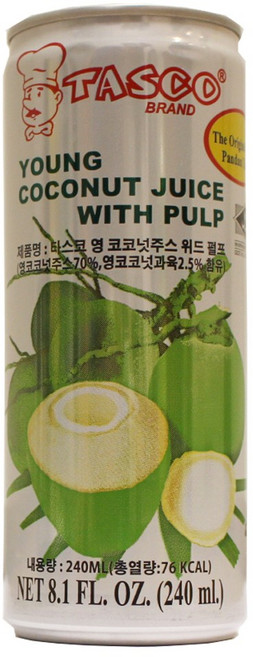 태국음료 타스코 영 코코넛주스 펄프 240MLX1EA, 240ml, 2개