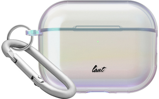 laut AirPods Pro 3 防摔保護殼 - 時尚輕巧 無線充電相容 附掛鉤, 炫彩－彩透白, 1個
