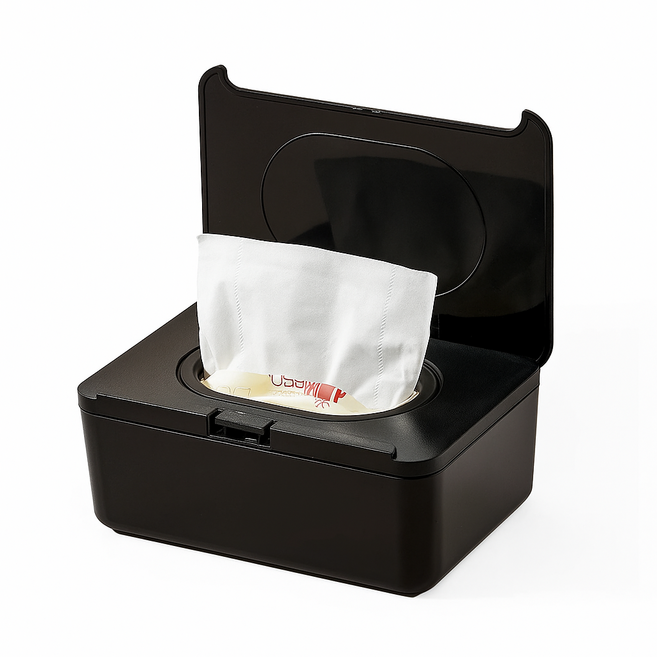 [무심] PUSH 물티슈 케이스 보관 디스펜서, 1개, 블랙