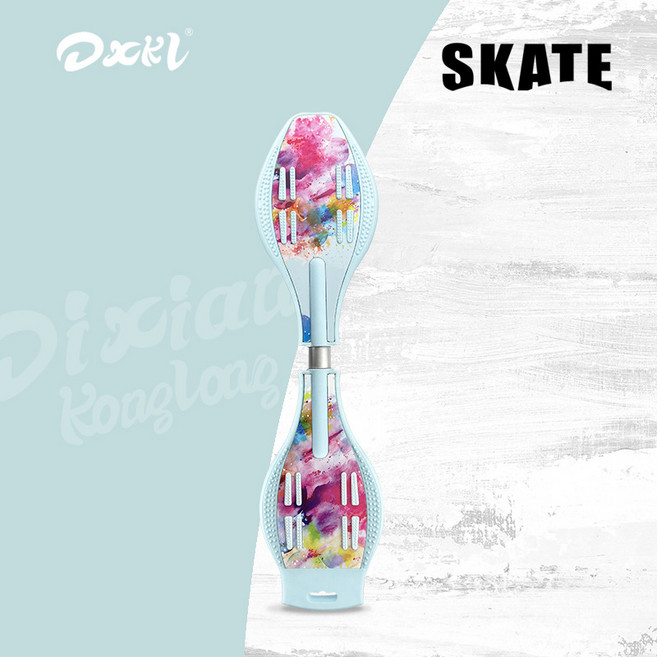 DKXL 活力板 蛇板 兒童滑板 鋁合金防滑, 兒童款 星雲藍 無贈品, 1個