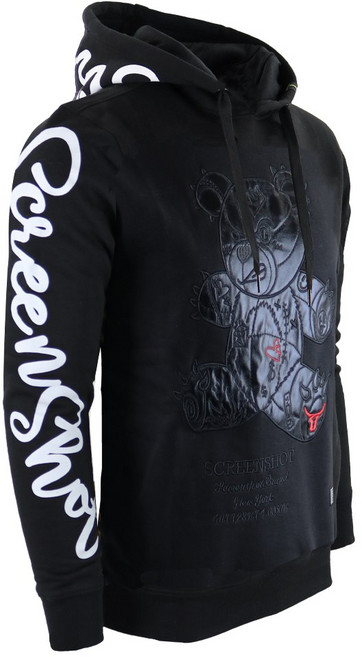 [스크린샷] H1113 - 미국 뉴욕 스트릿 패션 브랜드 / 하프 앤 하프 컬러 블락 기모 후드티 남여공용 / 오버핏 빅사이즈