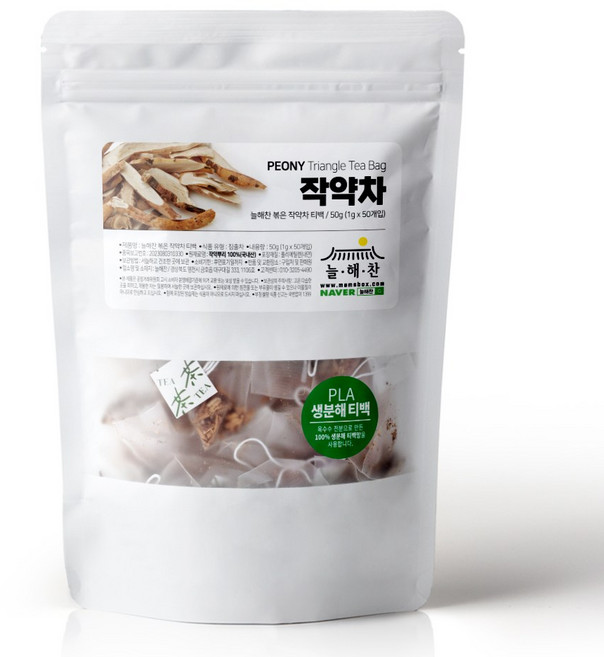 늘해찬 볶은 국산 작약차 티백 전통차 허브차 삼각티백 대용량, 1개, 50개입, 1g