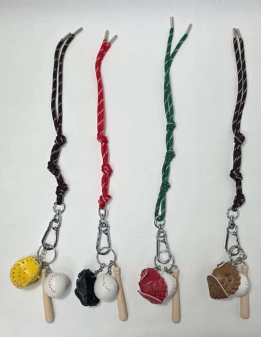 보롬비 야구 열쇠고리, 1개, 갈색