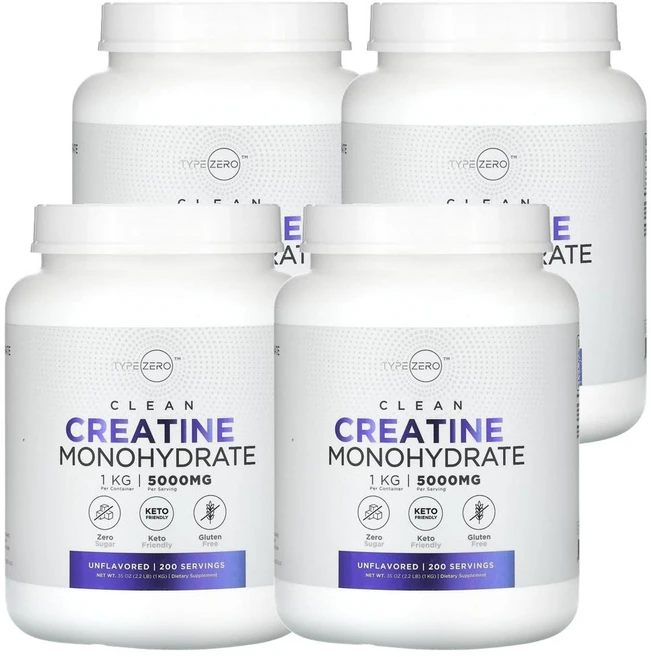 타입제로 클린 크레아틴 모노하이드레이트 1 kg TypeZero Clean Creatine Monohydrate Unflavored 1kg, 4개 - 쿠팡
