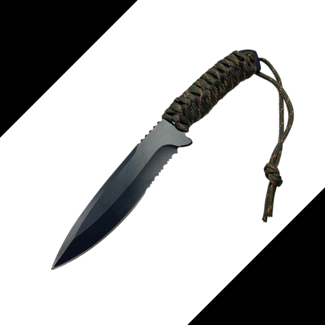 다일나이프 캠핑칼 맥가이버칼 다용도나이프 군용나이프 호신용칼, 블랙, 1개