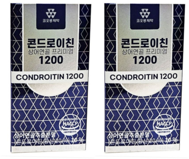 뉴 코오롱제약 콘드로이친 상어연골 프리미엄 1200 1200mg 90정, 2개