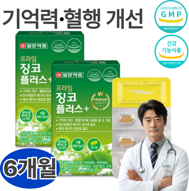 주리몰 은행잎추출물 플라보놀배당체함유 징코 나이아신 판토텐산 아연 망간 구리 셀레늄 철, 60정, 3개