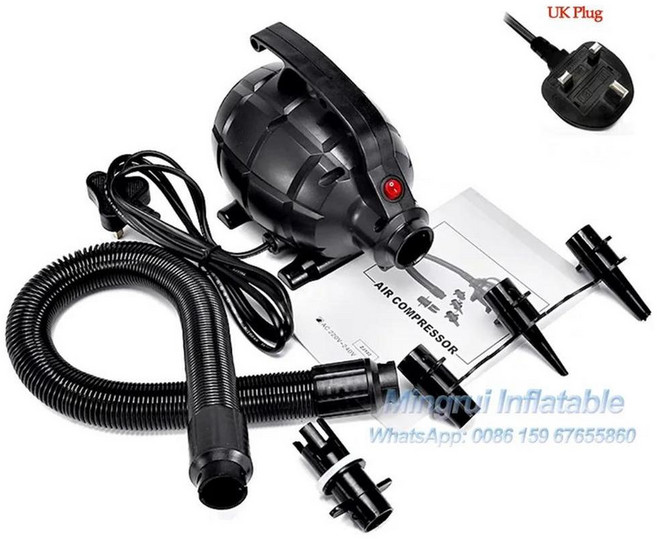 전기 공기 압축기 풍선 체육관 매트용 펌프 팬 보드 워터 파크 작동, 1개, 8. UK Plug 500W