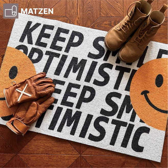 매트젠 업소용현관매트 코일매트 디자인발매트, 1개, 화이트