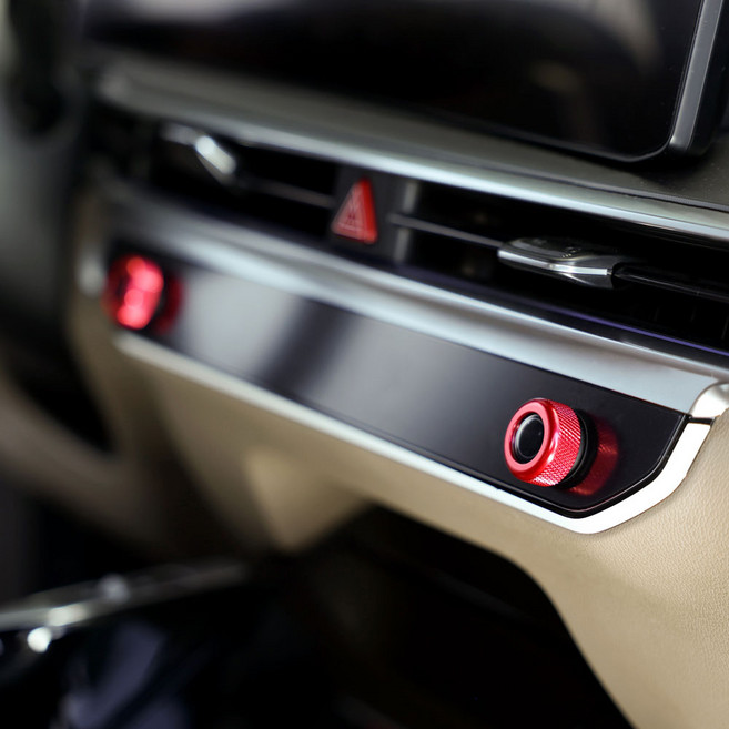 카벤더 2026 쏘렌토 하이브리드 에어컨 조그 다이얼 커버 튜닝 용품 호환, 레드1P