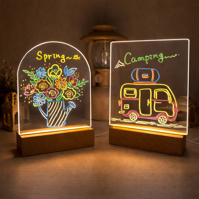 [청어람몰] 2인1세트 박스포장 USB12 컬러마카펜 아크릴 무드등 만들기 공예체험재료 취미 DIY 특별선물 아동센터 돌봄교실 엄마표 집콕놀이, 투인원키트02